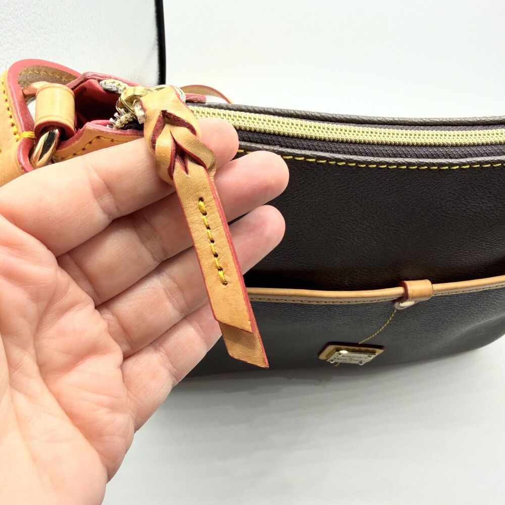 Dooney & Bourke Pebble Grain Kimberly Brown Leather Crossbody Bag - Picture 13 of 16